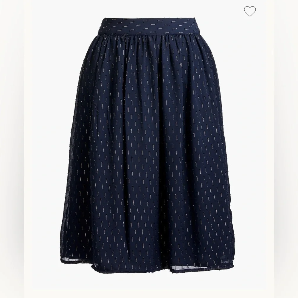 J. Crew Gold Thread Navy A-Line Skirt with Subtle Pattern NWT Size 6
